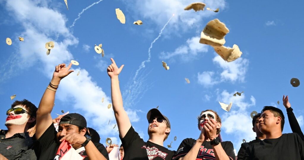 Texas Tech Coach begs fans to stop throwing tortillas on the field