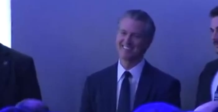 Gavin Newsom laughs at Trump in Davos