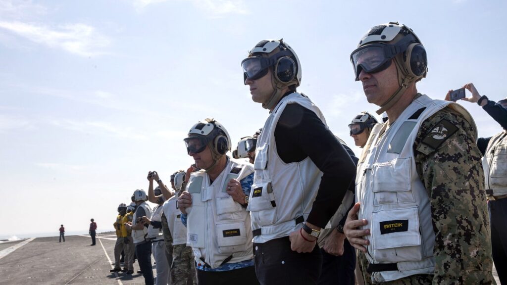 Witkoff, Kushner tour aircraft carrier in the Middle East, amid tensions in Iran, talks